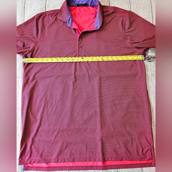 Greyson Men's Size XL Diamond Print Polo Shirt Golf Shirt Performance Short Slev - Picture 5 of 9